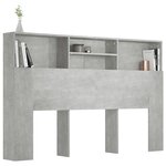 vidaXL Armoire de tête de lit Gris béton 160x19x103 5 cm