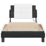 vidaXL Cadre de lit avec lumières LED noir blanc 100x200 cm similicuir