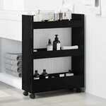 vidaXL Chariot de Rangement Étroit Chêne noir 60 x 22 x 80 cm