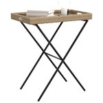 vidaXL Table à plateau pliable beige 65x40x75 cm résine tressée