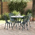 vidaXL Ensemble de salle à manger pour jardin 5 Pièces Vert Aluminium