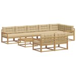 vidaXL Ensemble de canapés d'extérieur 9 pc Blanc et Beige Polyester