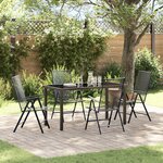 vidaXL Ensemble de Salle à Manger de Jardin en Acier Anthracite