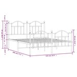vidaXL Cadre de lit métal sans matelas avec pied de lit noir 135x190cm