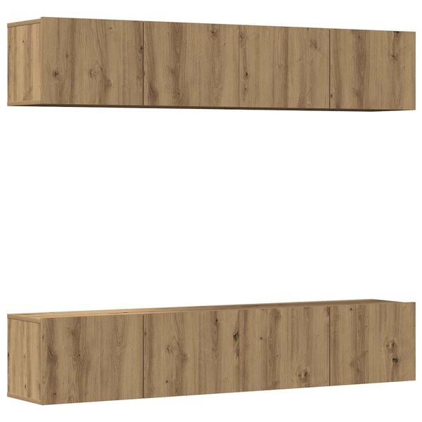 vidaXL Meubles TV muraux 4 Pièces chêne artisanal bois d'ingénierie