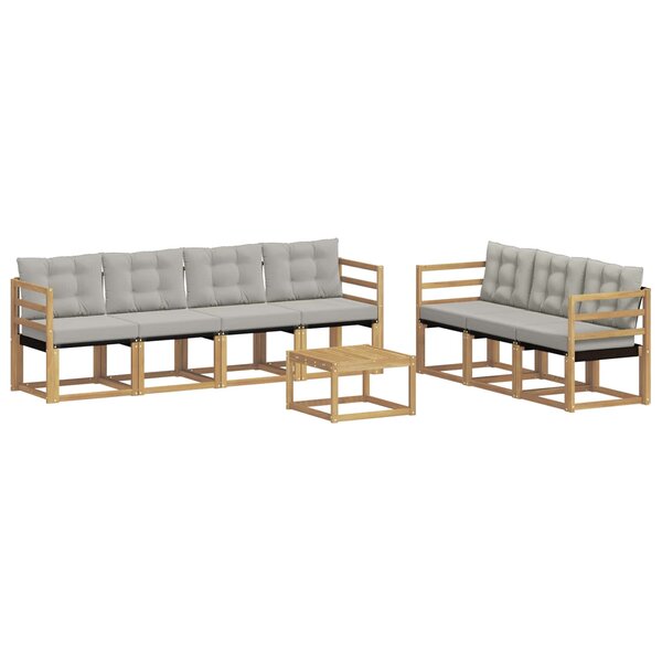 vidaXL Ensemble de canapés d'extérieur 8 Pièces Blanc et gris clair