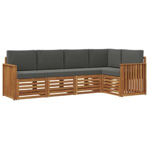 vidaXL Ensemble de canapés d'extérieur 5 pc Naturel et Anthracite