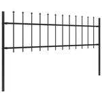 vidaXL Clôture de jardin avec dessus en lance Acier 5 1 x 0 6 m Noir