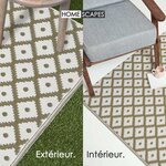 Tapis extérieur terrasse réversible - Tapis de jardin imperméable et résistant UV - May - Gris - 120x180 cm - HOMESCAPES