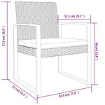 vidaXL Chaises à manger de jardin lot de 2 marron rotin PP