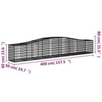 vidaXL Paniers à gabions arqués 9 Pièces 400x50x60/80 cm Fer galvanisé
