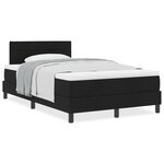 vidaXL Lit à ressorts avec matelas noir 120x190 cm tissu