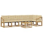 vidaXL Ensemble de canapés d'extérieur 7 pc Blanc et Beige