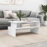 vidaXL Table basse blanc 90x55x42 5 cm bois d'ingénierie