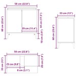 vidaXL Meuble d'évier gris béton 58x33x60 cm bois d'ingénierie