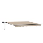 Auvent manuel rétractable vidaXL avec LED Beige 450x300 cm