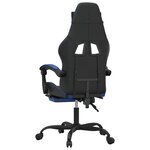 vidaXL Chaise de jeu avec repose-pied Noir et bleu Similicuir