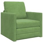 vidaXL Canapé-lit avec coussin Vert clair 74 x 77 x 81 cm Velours