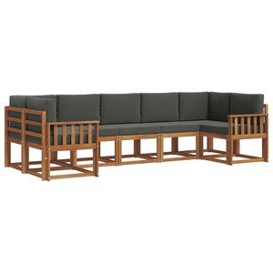 vidaXL Ensemble de canapés d'extérieur 7 pc Naturel et Anthracite