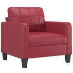vidaXL Fauteuil avec repose-pied Rouge bordeaux 60 cm Similicuir