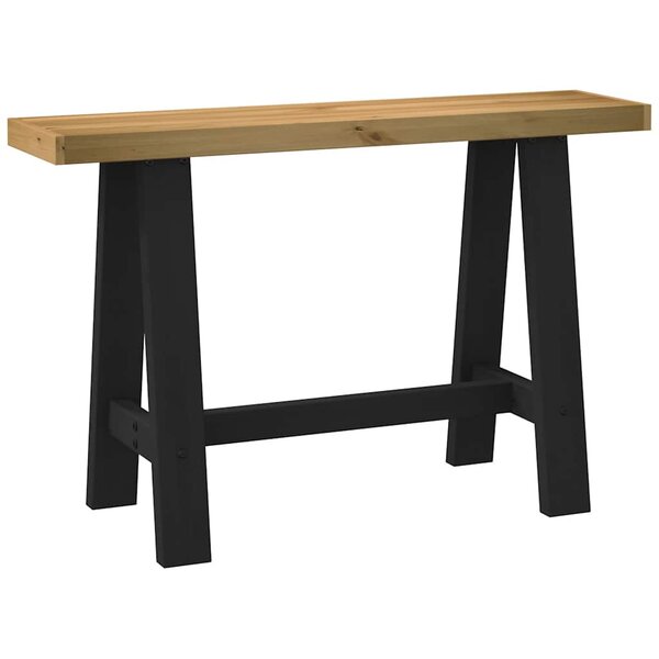 vidaXL Table console NOAIN pieds en forme de A 120x30x75 cm massif pin