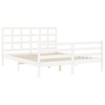 vidaXL Cadre de lit sans matelas blanc 160x200 cm bois massif