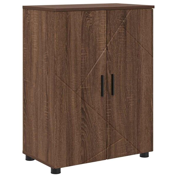 vidaXL Cabinet de salle de bain avec porte Chêne brun 60 x 35 x 80 cm