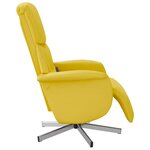 vidaXL Fauteuil inclinable de massage repose-pieds jaune clair tissu