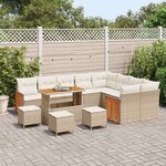 vidaXL Ensemble de canapé de jardin 14 Pièces Beige et crème polyrotin