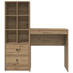 vidaXL Bureau avec tiroir avec étagère 2 Pièces Chêne artisanal
