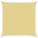 vidaXL Voile d'ombre Jaune et blanc 7 x 7 m HDPE