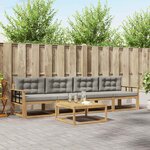 vidaXL Ensemble de canapés d'extérieur 4 pc Blanc et gris clair