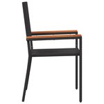 vidaXL Chaises de Jardin Empilables avec Coussins - Set de 2 Pièces en Rattan Poly Noir