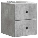 vidaXL Cabinet de chevet mural 2 Pièces Gris béton 34 5 x 33 x 40 cm