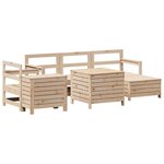 vidaXL Salon de jardin 7 Pièces bois de pin massif