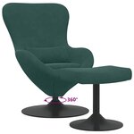 vidaXL Fauteuil œuf 2 Pièces Vert foncé 63 x 73 x 90 cm Velours