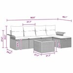 vidaXL Ensemble de canapé de jardin avec coussin 6 Pièces Gris Poly rotin