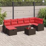 vidaXL Ensemble de canapé de jardin 8 Pièces Marron polyrotin