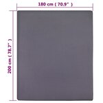 vidaXL Draps-housses Jersey 2 Pièces Anthracite 180x200 cm Coton