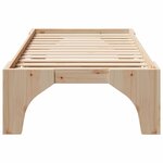 vidaXL Cadre de lit surélevé Marron 90 x 200 cm Bois massif en pin