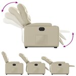 vidaXL Fauteuil inclinable électrique crème similicuir