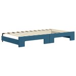 vidaXL Lit de jour avec lit gigogne bleu 100x200 cm velours