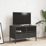 vidaXL Meuble TV noir 68x39x43 5 cm acier laminé à froid