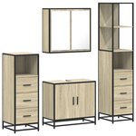 vidaXL Ensemble de meubles de salle de bain 4 Pièces chêne sonoma