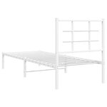 vidaXL Cadre de lit métal sans matelas avec tête de lit blanc 75x190cm
