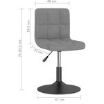 vidaXL Chaises pivotantes à manger lot de 6 gris clair velours
