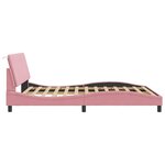 vidaXL Cadre de lit avec tête de lit Rose 160x200 cm Velours