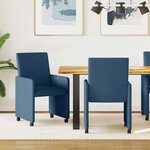 vidaXL Chaises de Salle à Manger avec Roues 2 Pièces Bleu 57 x 66 x 94 cm