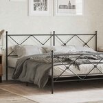 vidaXL Tête de lit de remplacement métal noir 193 cm