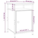vidaXL Tables de chevet 2 Pièces noir 40x42x60 cm bois d'ingénierie